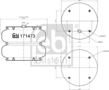 Febi Bilstein 171473 - Pneimoatsperes spilvens, Pneimopiekare www.autospares.lv