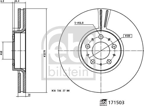 Febi Bilstein 171503 - Bremžu diski www.autospares.lv