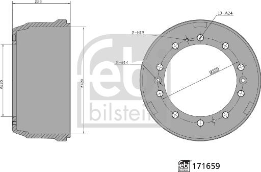 Febi Bilstein 171659 - Bremžu trumulis www.autospares.lv