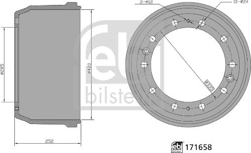 Febi Bilstein 171658 - Bremžu trumulis www.autospares.lv