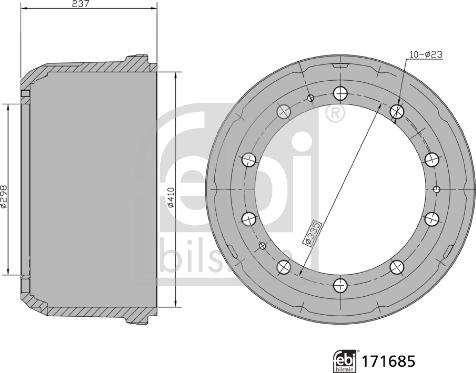 Febi Bilstein 171685 - Brake Drum www.autospares.lv