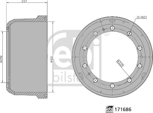 Febi Bilstein 171686 - Brake Drum www.autospares.lv