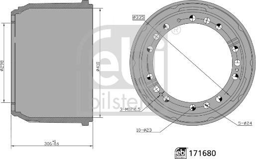 Febi Bilstein 171680 - Brake Drum www.autospares.lv