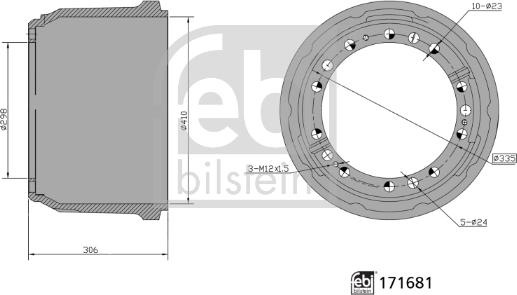 Febi Bilstein 171681 - Brake Drum www.autospares.lv