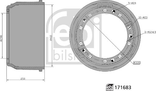 Febi Bilstein 171683 - Bremžu trumulis www.autospares.lv