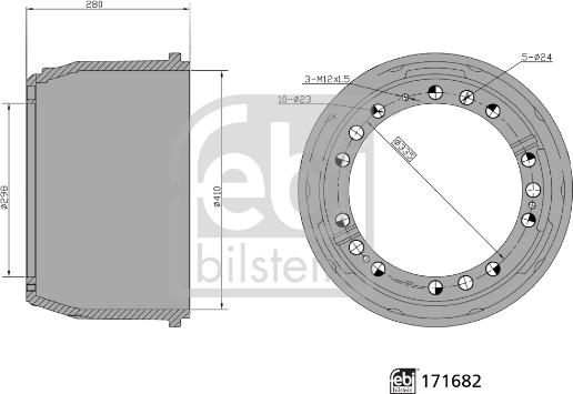 Febi Bilstein 171682 - Bremžu trumulis www.autospares.lv