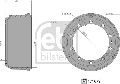 Febi Bilstein 171679 - Bremžu trumulis www.autospares.lv