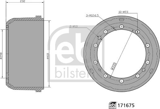 Febi Bilstein 171675 - Bremžu trumulis www.autospares.lv