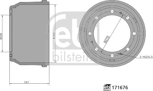 Febi Bilstein 171676 - Bremžu trumulis www.autospares.lv