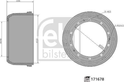 Febi Bilstein 171678 - Bremžu trumulis www.autospares.lv