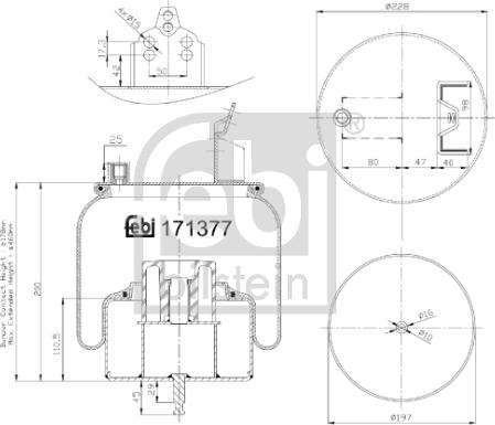 Febi Bilstein 171377 - Pneimoatsperes spilvens, Pneimopiekare www.autospares.lv