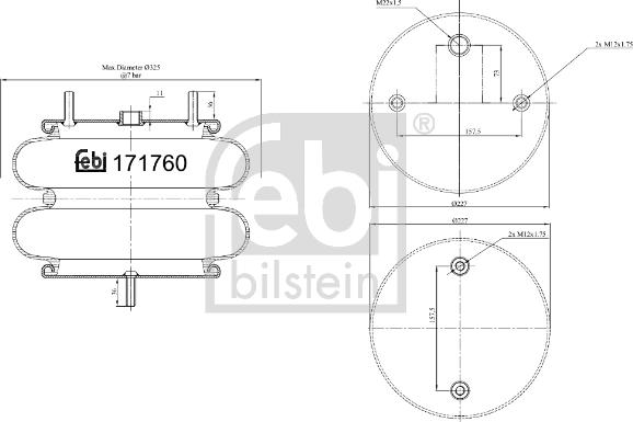 Febi Bilstein 171760 - Pneimoatsperes spilvens, Pneimopiekare www.autospares.lv