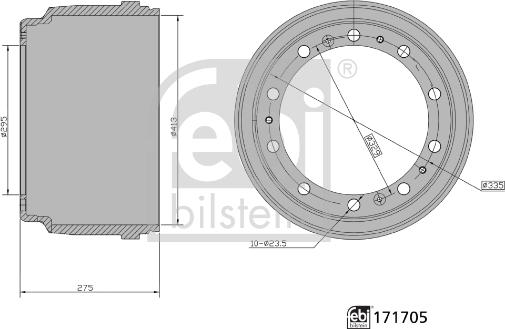 Febi Bilstein 171705 - Bremžu trumulis www.autospares.lv