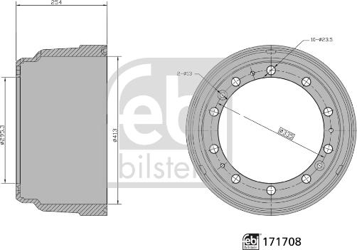 Febi Bilstein 171708 - Bremžu trumulis www.autospares.lv