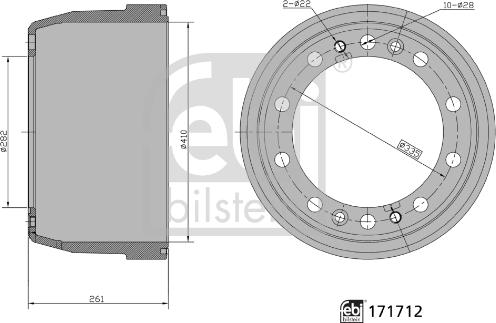 Febi Bilstein 171712 - Bremžu trumulis www.autospares.lv