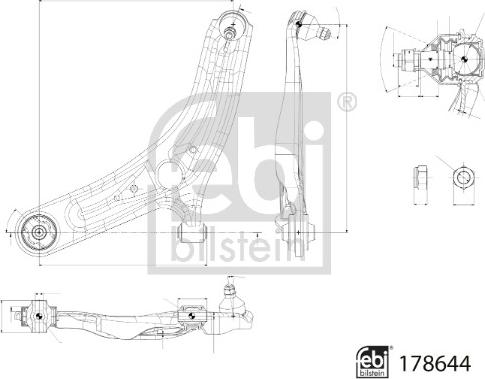 Febi Bilstein 178644 - Neatkarīgās balstiekārtas svira, Riteņa piekare www.autospares.lv