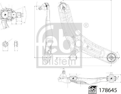 Febi Bilstein 178645 - Neatkarīgās balstiekārtas svira, Riteņa piekare www.autospares.lv