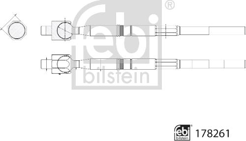 Febi Bilstein 178261 - Aksiālais šarnīrs, Stūres šķērsstiepnis autospares.lv