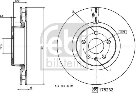 Febi Bilstein 178232 - Bremžu diski www.autospares.lv