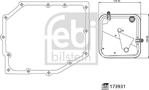 Febi Bilstein 173931 - Hidrofiltrs, Automātiskā pārnesumkārba www.autospares.lv