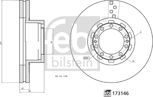 Febi Bilstein 173146 - Bremžu diski www.autospares.lv