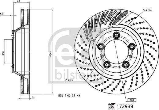 Febi Bilstein 172939 - Bremžu diski www.autospares.lv