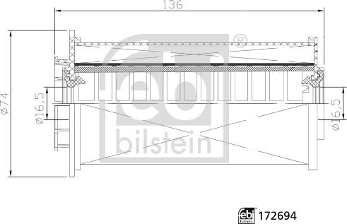 Febi Bilstein 172694 - Degvielas filtrs www.autospares.lv