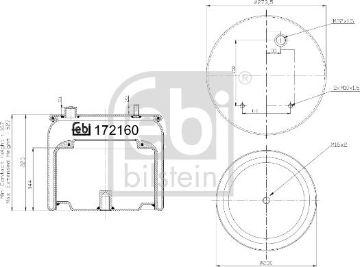 Febi Bilstein 172160 - Pneimoatsperes spilvens, Pneimopiekare www.autospares.lv