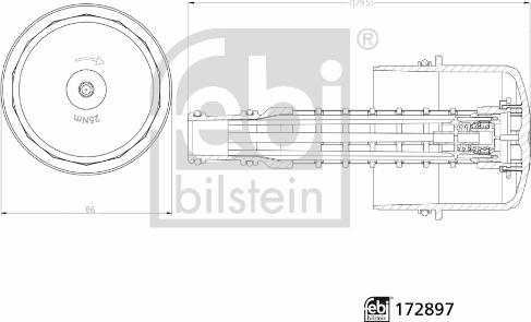 Febi Bilstein 172897 - Vāks, Eļļas filtra korpuss www.autospares.lv