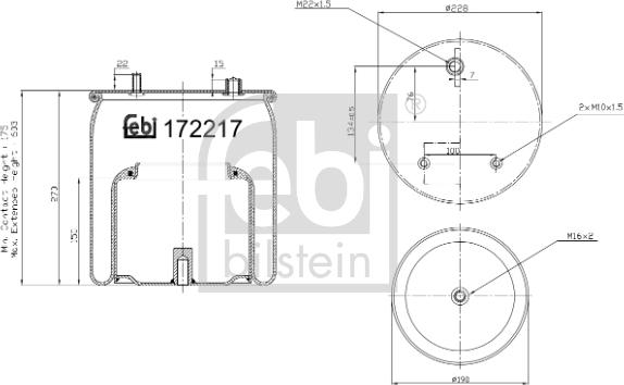 Febi Bilstein 172217 - Pneimoatsperes spilvens, Pneimopiekare www.autospares.lv