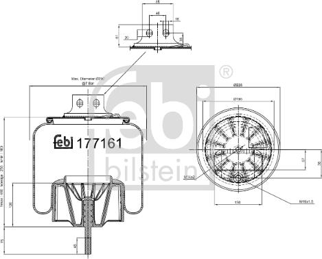 Febi Bilstein 177161 - Pneimoatsperes spilvens, Pneimopiekare www.autospares.lv