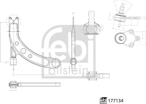 Febi Bilstein 177134 - Neatkarīgās balstiekārtas svira, Riteņa piekare www.autospares.lv