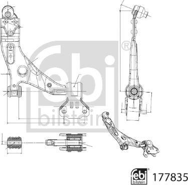 Febi Bilstein 177835 - Neatkarīgās balstiekārtas svira, Riteņa piekare autospares.lv