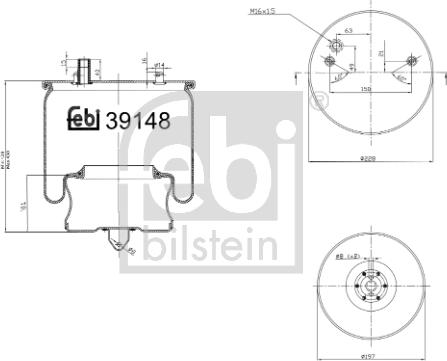 Febi Bilstein 39148 - Pneimoatsperes spilvens, Pneimopiekare www.autospares.lv