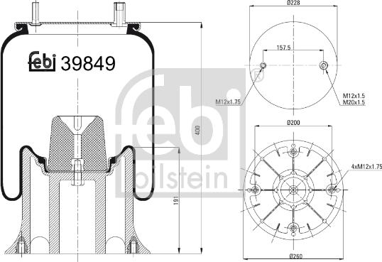 Febi Bilstein 39849 - Bellow, air suspension www.autospares.lv