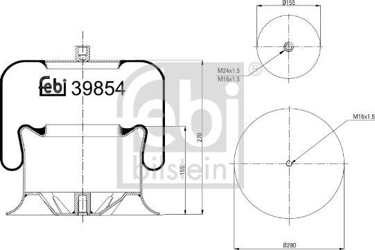 Febi Bilstein 39854 - Bellow, air suspension www.autospares.lv