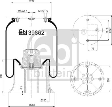 Febi Bilstein 39862 - Pneimoatsperes spilvens, Pneimopiekare www.autospares.lv