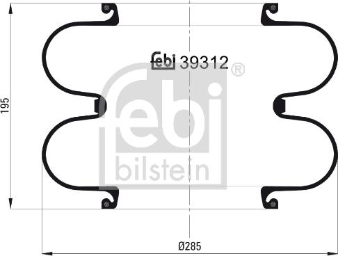 Febi Bilstein 39312 - Pneimoatsperes spilvens, Pneimopiekare autospares.lv