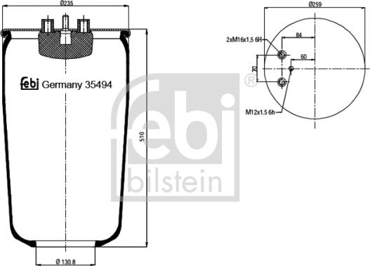 Febi Bilstein 35494 - Pneimoatsperes spilvens, Pneimopiekare www.autospares.lv