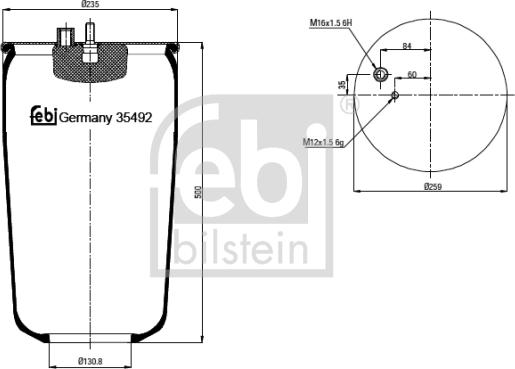 Febi Bilstein 35492 - Pneimoatsperes spilvens, Pneimopiekare www.autospares.lv