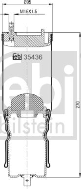 Febi Bilstein 35436 - Pneimoatsperes spilvens, Kabīnes atsperojums www.autospares.lv