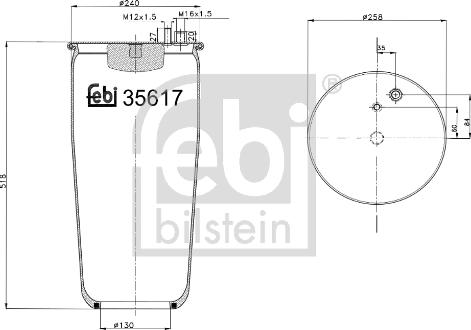 Febi Bilstein 35617 - Pneimoatsperes spilvens, Pneimopiekare www.autospares.lv