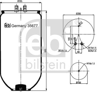 Febi Bilstein 35677 - Pneimoatsperes spilvens, Pneimopiekare www.autospares.lv