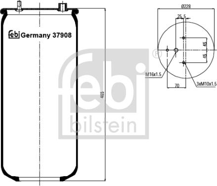 Febi Bilstein 37908 - Pneimoatsperes spilvens, Pneimopiekare www.autospares.lv