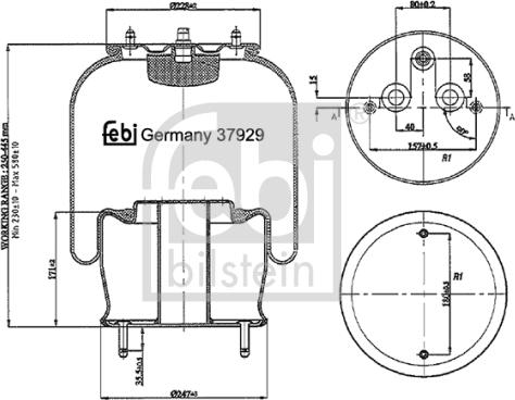 Febi Bilstein 37929 - Pneimoatsperes spilvens, Pneimopiekare www.autospares.lv