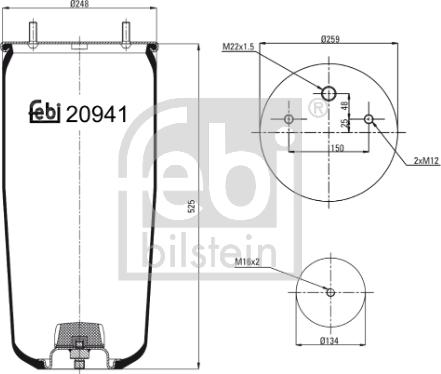 Febi Bilstein 20941 - Pneimoatsperes spilvens, Pneimopiekare www.autospares.lv