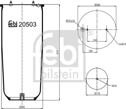 Febi Bilstein 20503 - Pneimoatsperes spilvens, Pneimopiekare www.autospares.lv