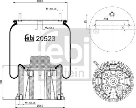 Febi Bilstein 20523 - Кожух пневматической рессоры www.autospares.lv