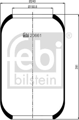 Febi Bilstein 20661 - Pneimoatsperes spilvens, Pneimopiekare www.autospares.lv