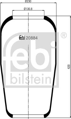 Febi Bilstein 20884 - Pneimoatsperes spilvens, Pneimopiekare www.autospares.lv